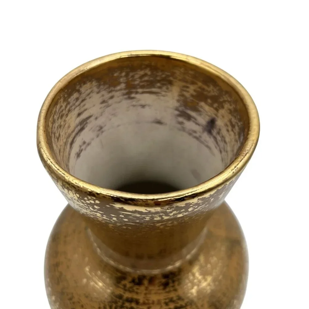Vintage Stangl 22K Granada Gold Pottery Genie Vase 9.5